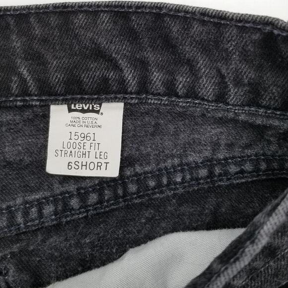VINTAGE LEVI'S 961 Loose Fit Orange Tab 1996 Black 100% Cotton - 6 Short - Picture 9 of 11